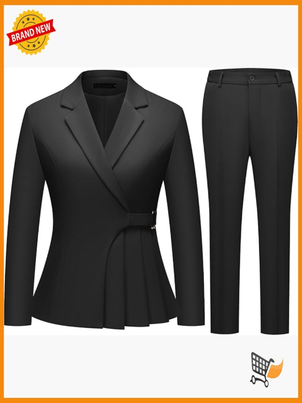 Elegant 2 Piece Pantsuit Set for Business Casual Office Work Blazer & Trousers
